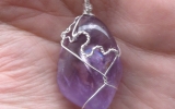 Ametrine pendant wire wrapped in sterling silver & silver necklace